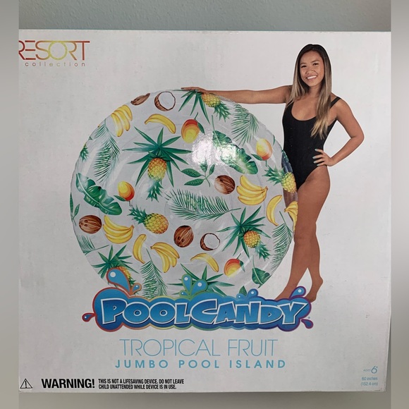 NEW Resort Collection Pool Candy Tropical Fruit Jumbo Pool Island Float 60” - Picture 4 of 5